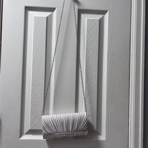 Jessica McClintock Metallic Silver Clutch